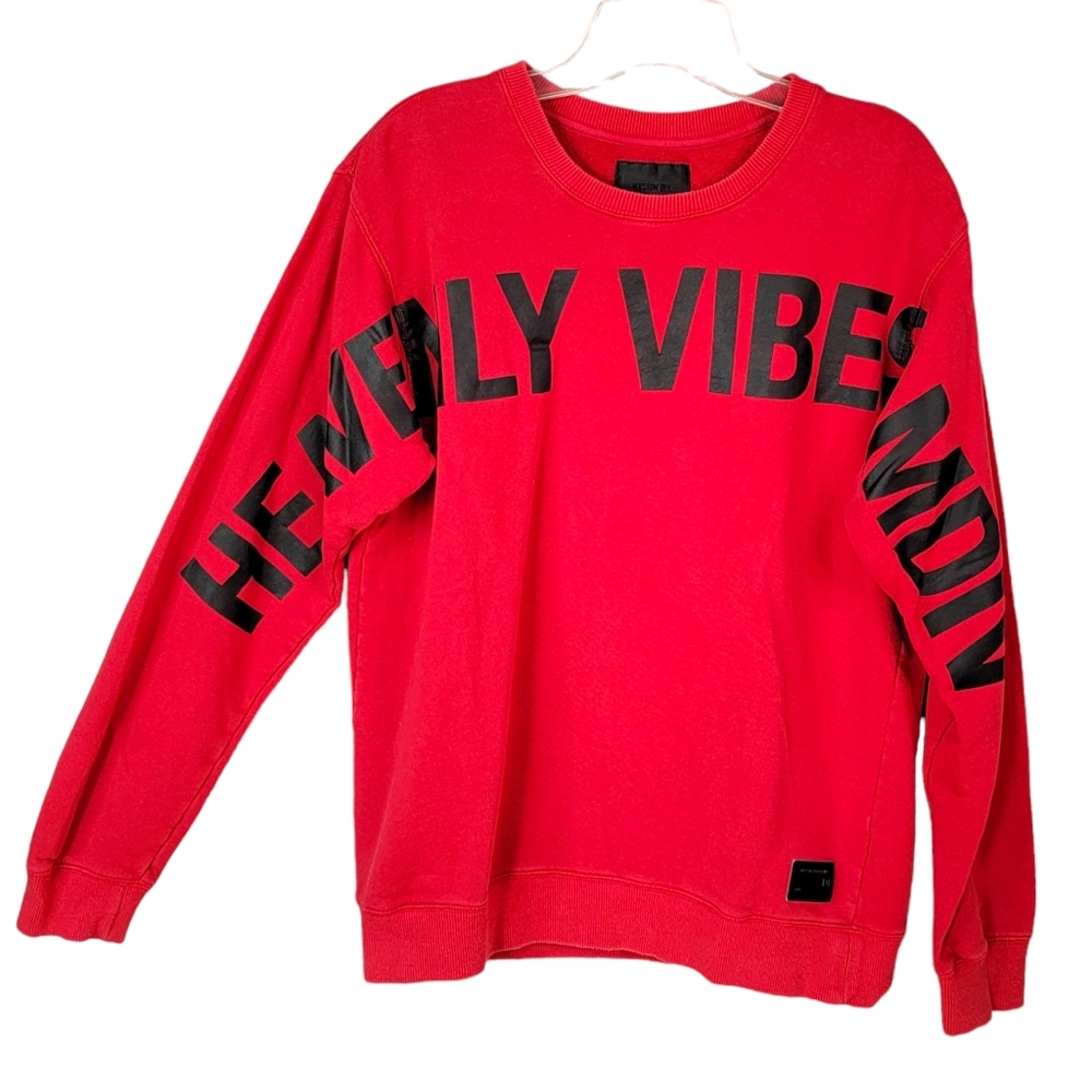 Musium Division Heavenly Vibes Spell Out Red Black Bred Colorway Crewneck L